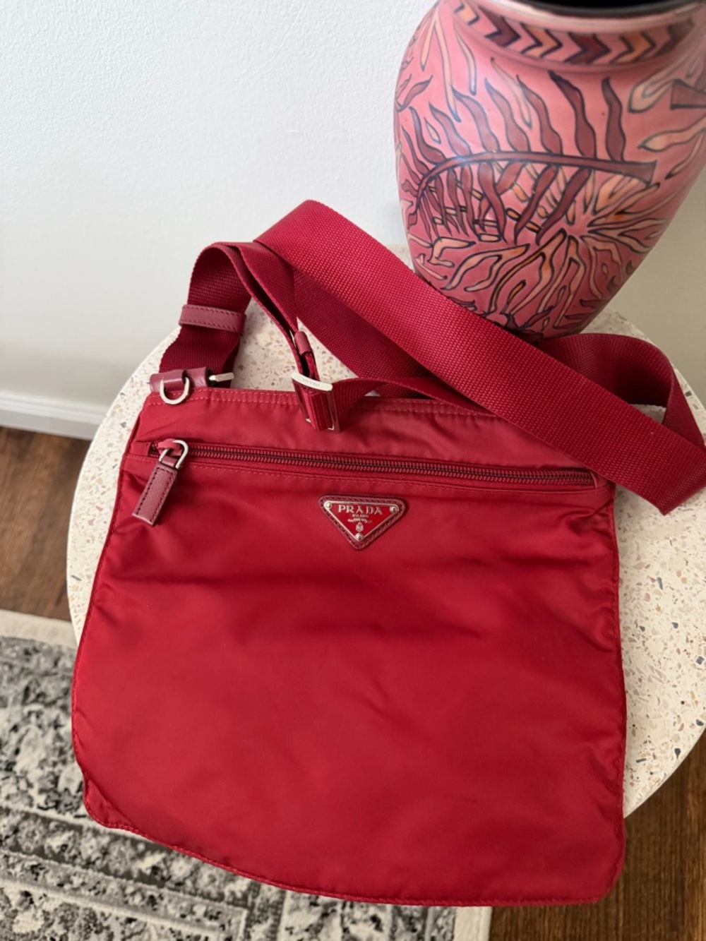 Prada Nylon Triangle Logo Vintage Messenger Bag - Picture 2 of 9